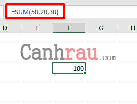 Cách sử dụng hàm SUM để tính tổng trong Excel Hình 1