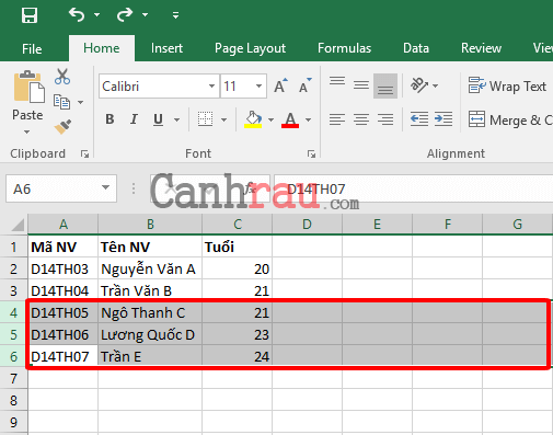 Cách thêm dòng trong Excel hình 12