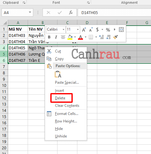 Cách thêm dòng trong Excel hình 15