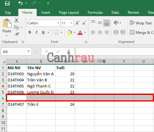 Cách thêm dòng trong Excel hình 3