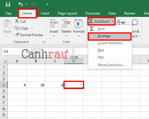 Công thức hàm Average tính trung bình cộng trong Excel hình 2