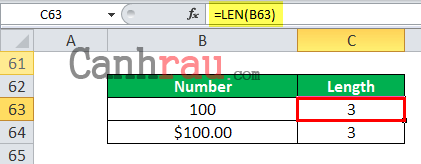 Hàm đếm ký tự LEN trong Excel hình 8