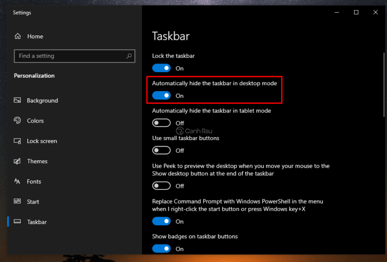 Hướng Dẫn Cách Tự động ẩn Thanh Taskbar Trên Windows 10 6833