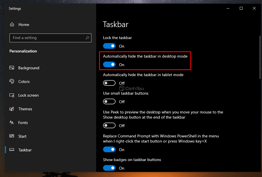 Hướng dẫn cách ẩn thanh Taskbar trên Windows 10 hình 2