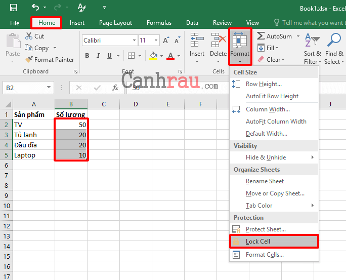 Hướng dẫn cách khóa ô trong Excel hình 1