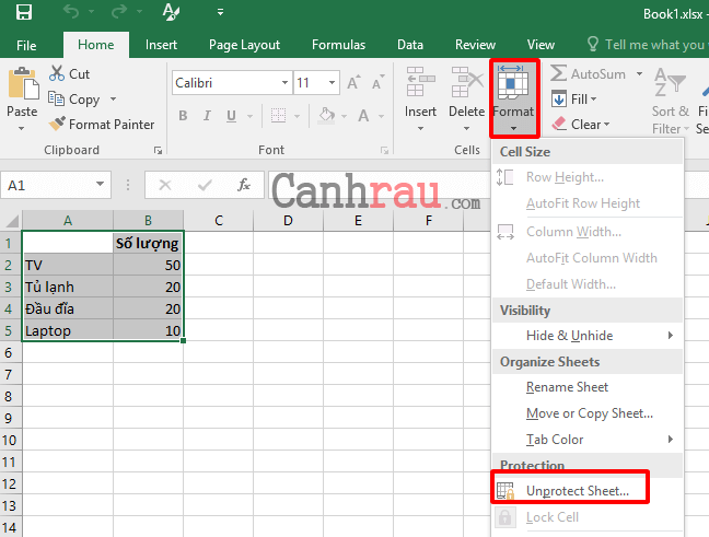 Hướng dẫn cách khóa ô trong Excel hình 6