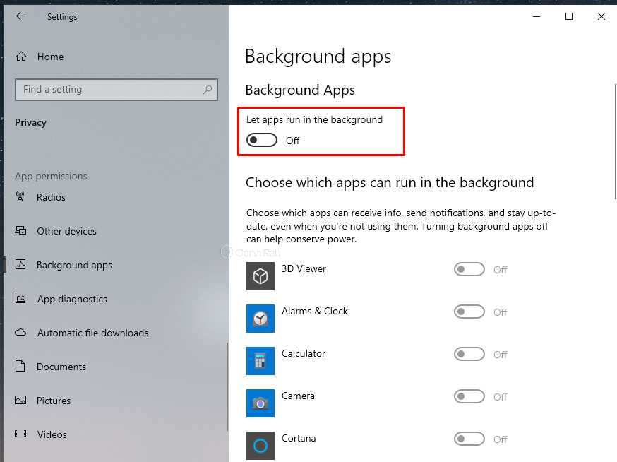 Hướng dẫn cách tắt ứng dụng chạy ngầm trên Windows 10 hình 4