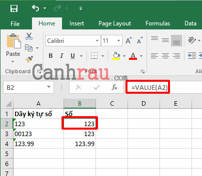 Hướng dẫn sử dụng hàm Value trong Excel hình 1
