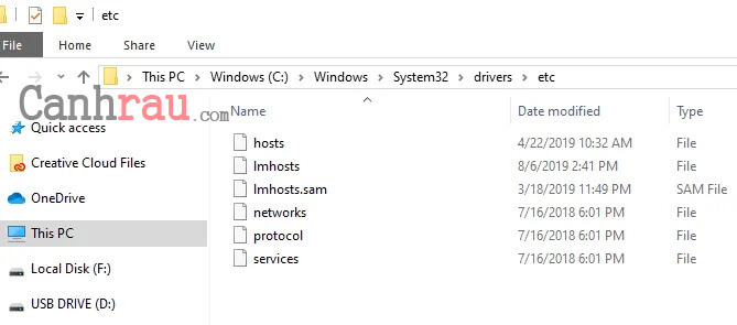 Cách chỉnh sửa file host trên Windows 10 hình 1