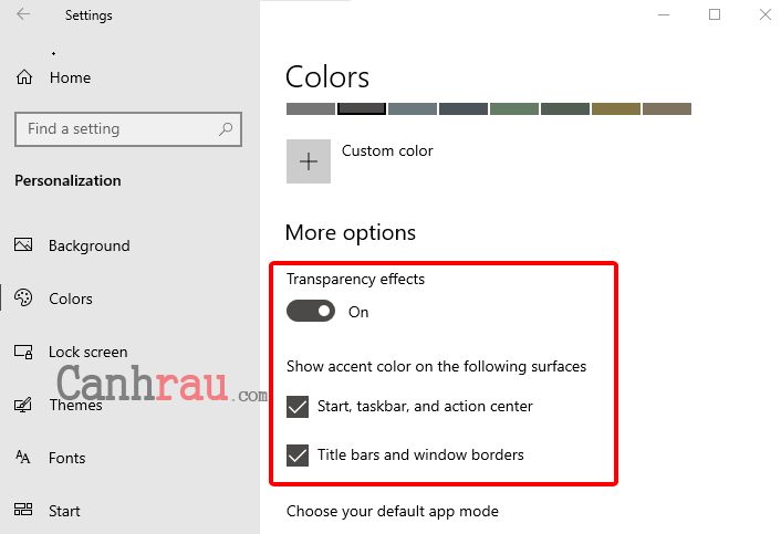 Cách làm trong suốt thanh Taskbar trên Windows 10 hình 7