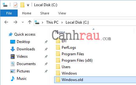 Cách xóa thư mục Windows old trong Windows 10 hình 1