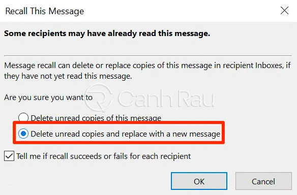 Hướng dẫn cách thu hồi mail trên Outlook hình 5