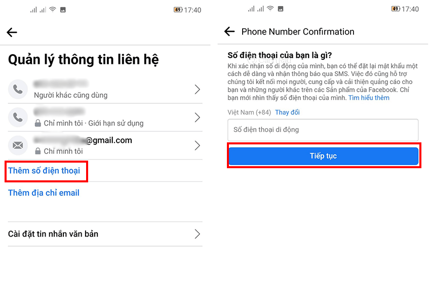 Khắc phục lỗi Facebook không gửi được mã xác nhận đến điện thoại ở hình 16