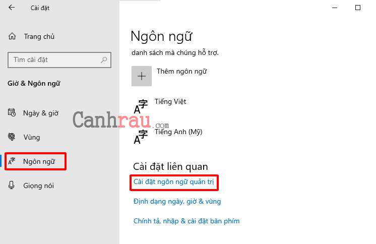 Cách cài đặt ngôn ngữ tiếng việt cho Windows 10 hình 11
