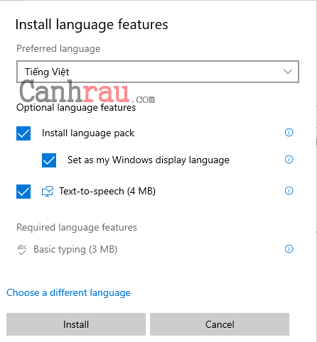 Cách cài đặt ngôn ngữ tiếng việt cho Windows 10 hình 6