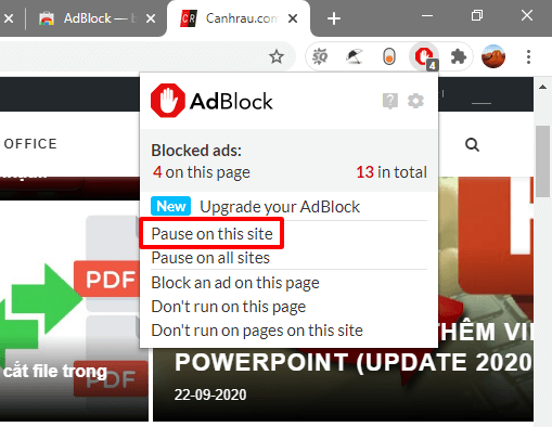 Cách tắt adblock trên trình duyệt hình 15