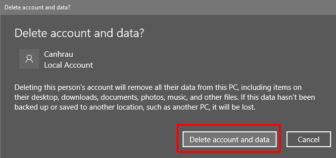 Cách xóa tài khoản User Account trên Windows 10 hình 3