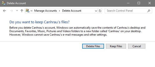 Cách xóa tài khoản User Account trên Windows 10 hình 8