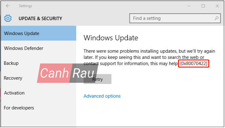 Sửa lỗi update Windows 10 0x80070422 hình 1