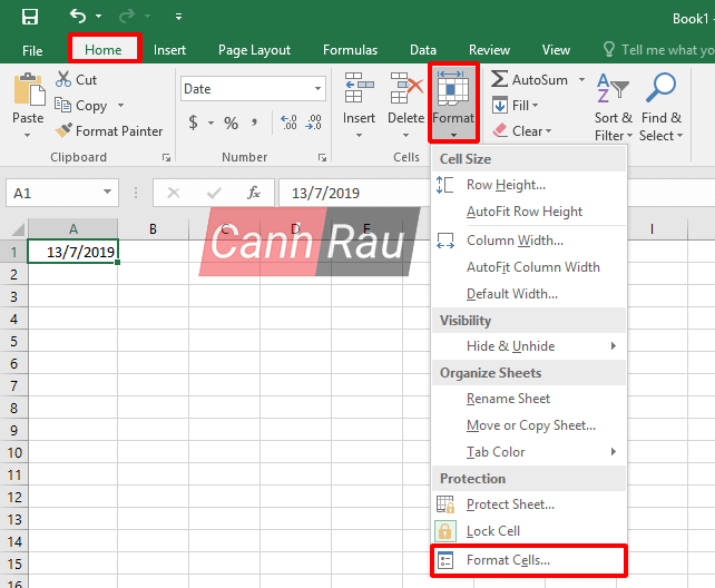 Cách định dạng ngày tháng trong Excel hình 3