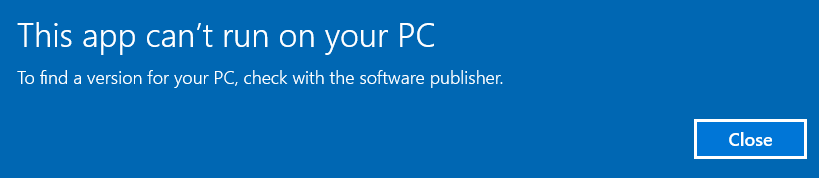 Cách khắc phục ứng dụng này không thể chạy trên PC của bạn Hình ảnh lỗi Windows 10 1