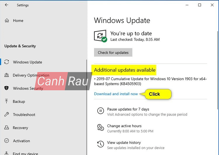 Cách update Windows 10 hình 3