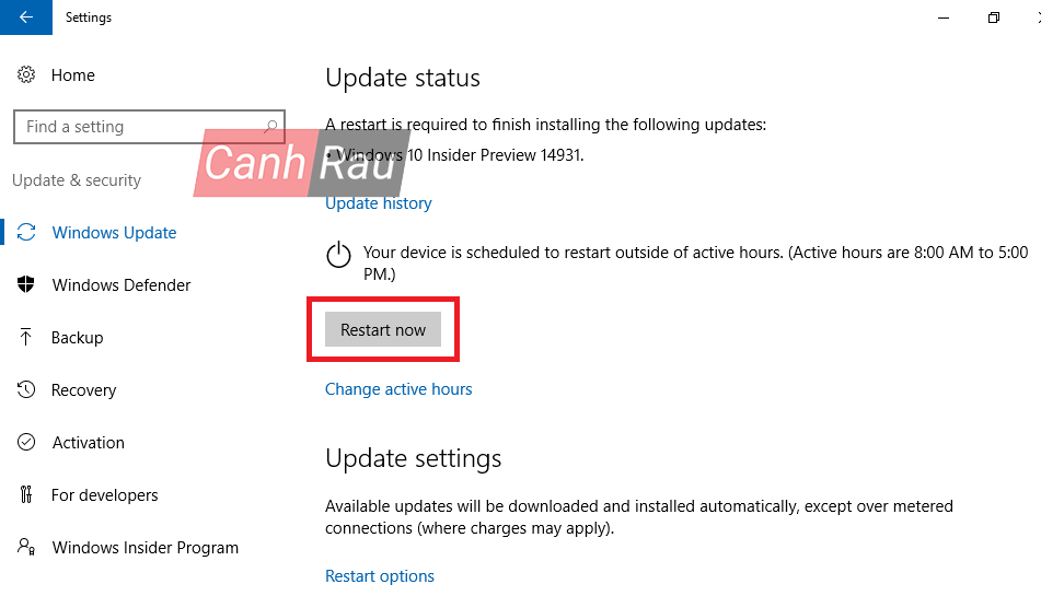 Cách update Windows 10 hình 8