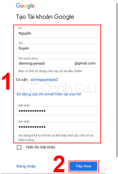 Hướng dẫn cách tạo tài khoản Gmail mới hình 13