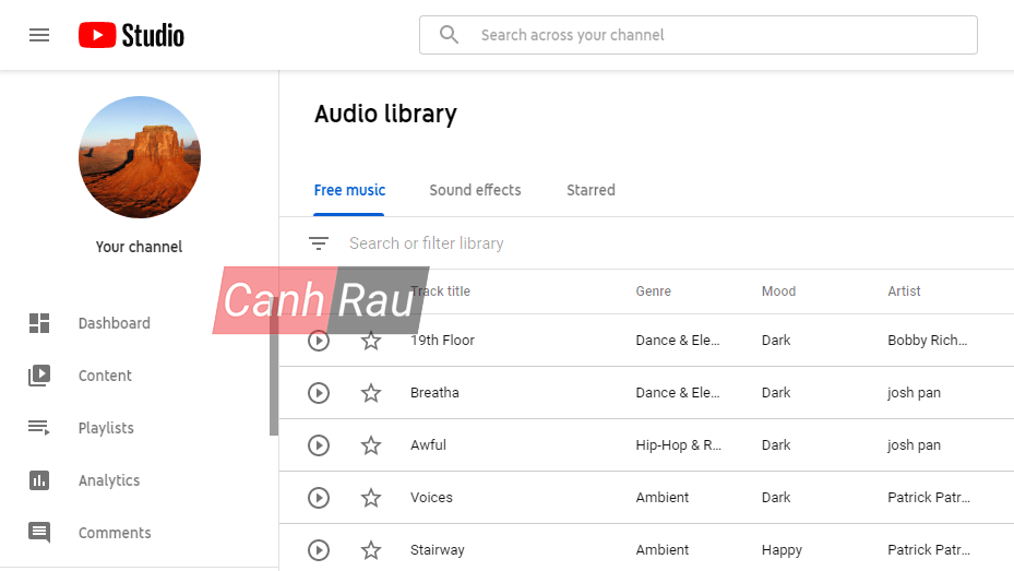Thư viện nhạc YouTube không có bản quyền hình ảnh 7
