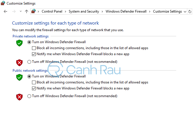 Cách tắt tường lửa Windows 10 Hình 11