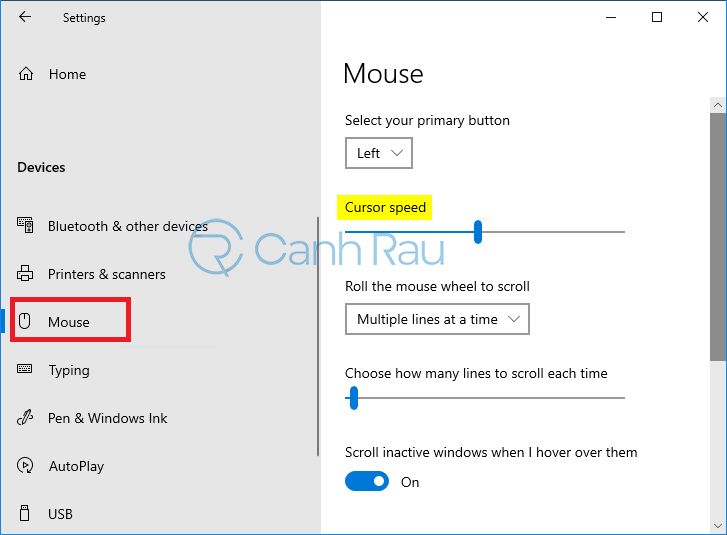 Cách chỉnh tốc độ chuột cho Windows 10 hình 2