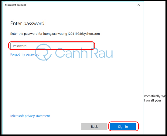 Cách đăng nhập tài khoản Microsoft trên Windows 10 hình 6