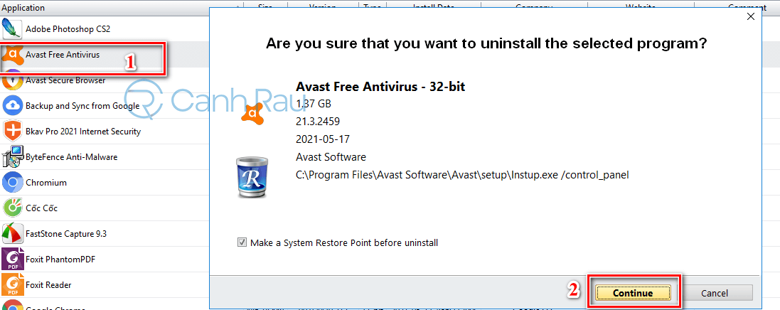 Cách gỡ cài đặt Avast Free Antivirus khỏi máy tính hình 19