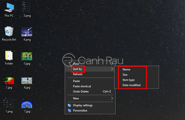 Hướng dẫn cách sắp xếp icon trên Desktop Windows 10 hình 4