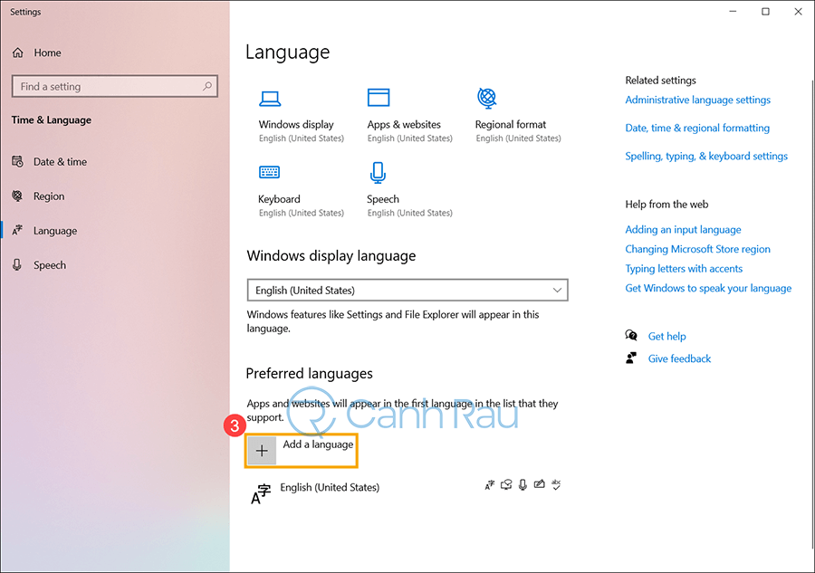Cách thay đổi cài đặt ngôn ngữ trong Windows 10 hình 5