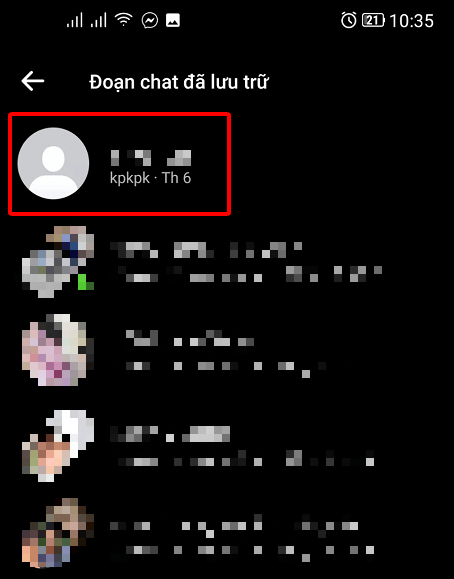 Cách bỏ ẩn tin nhắn trên Messenger hình 3