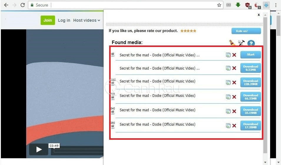 Cách tải video từ trang web không cho tải ảnh