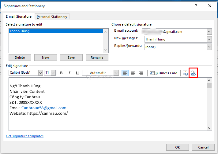 Hướng dẫn 2 cách tạo chữ ký trong Outlook đơn giản nhất | Canhrau.com