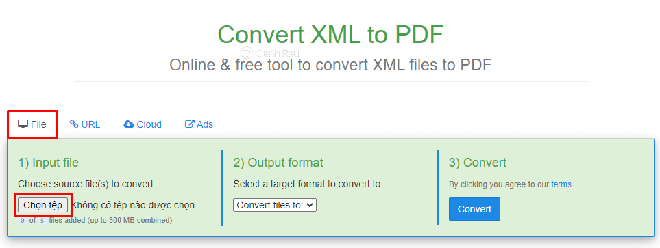 Hình 10. Hướng dẫn chuyển đổi tệp XML sang PDF