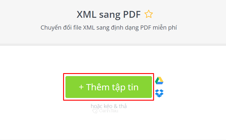 Hình 4. Hướng dẫn chuyển đổi tệp XML sang PDF