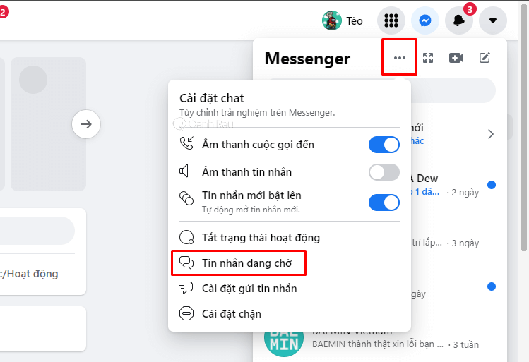 Cách xóa tin nhắn rác trên Messenger hình 2
