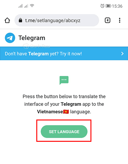 Cách cài Tiếng Việt cho Telegram hình 1