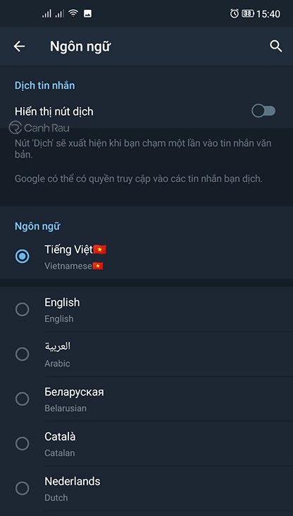 Cách cài Tiếng Việt cho Telegram hình 6
