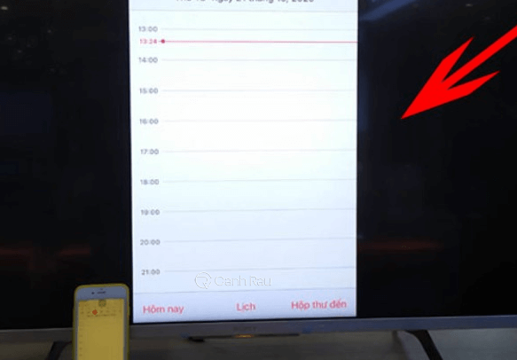 Cách màn hình iPhone phản chiếu trên TV Sony 16 inch
