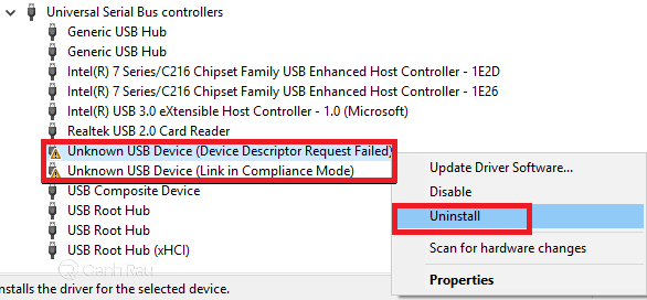 Sửa lỗi unknown usb device device descriptor request failed hình 4