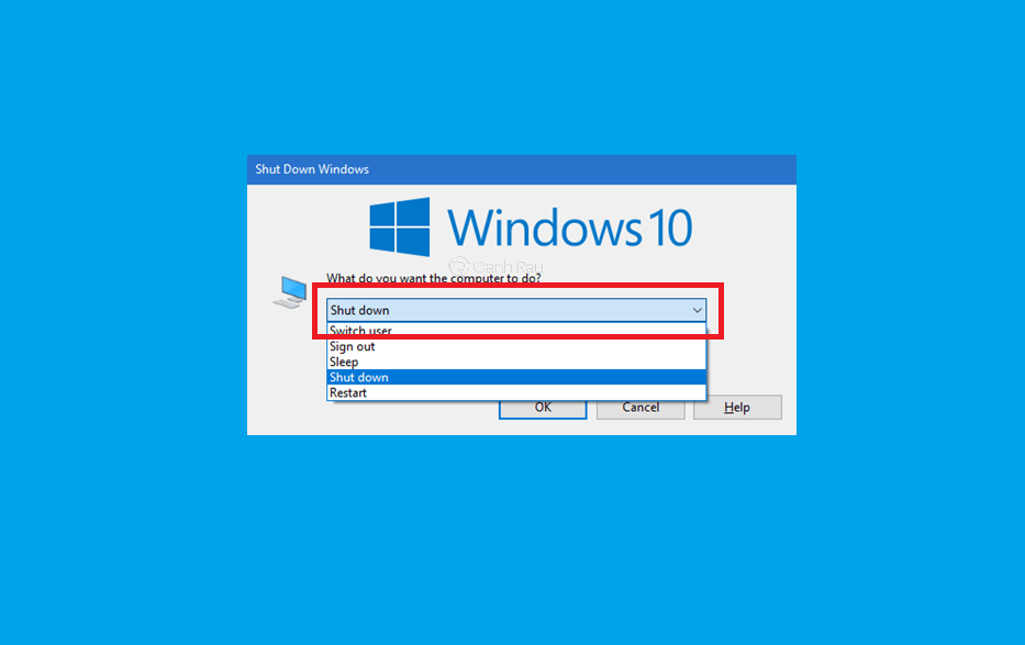 Hướng dẫn cách tắt máy tính bằng bàn phím Windows 10 hình 3