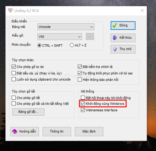 Unikey không tự khởi động cùng Windows 10 hình 3