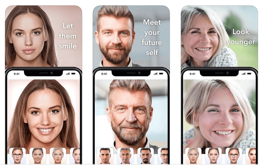 Aplikacionet kryesore për vendosjen e fytyrave në 3 fotografi
